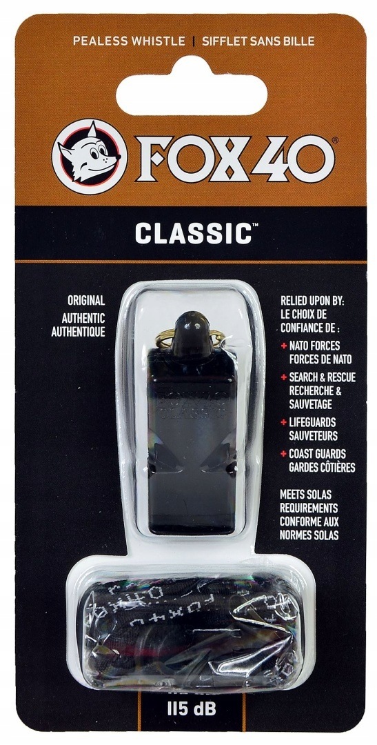 Gwizdek Sędziowski Sportowy Fox 40 Classic Safety 115 dB 9903-0008