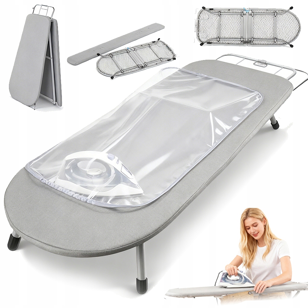 Levně Žehlicí Prkno Na Stole, Kovová Síťka, Bavlna, Skládací, 4 Nohy