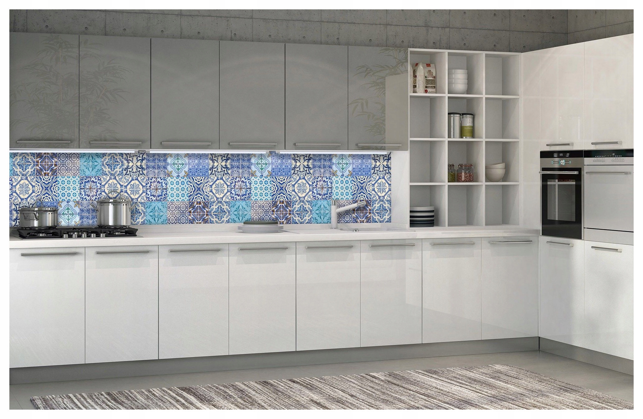 Fototapeta flizelina Ornamenty mozaika čtverce dlaždice do domu 250x60 lepidlo