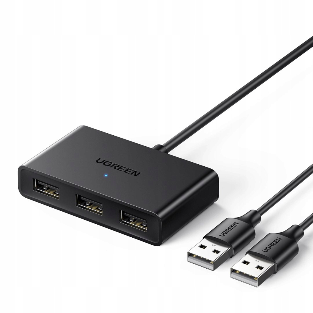 Ugreen przełącznik adapter switch box Usb 2 wejścia 3 wyjścia czarny (CM4