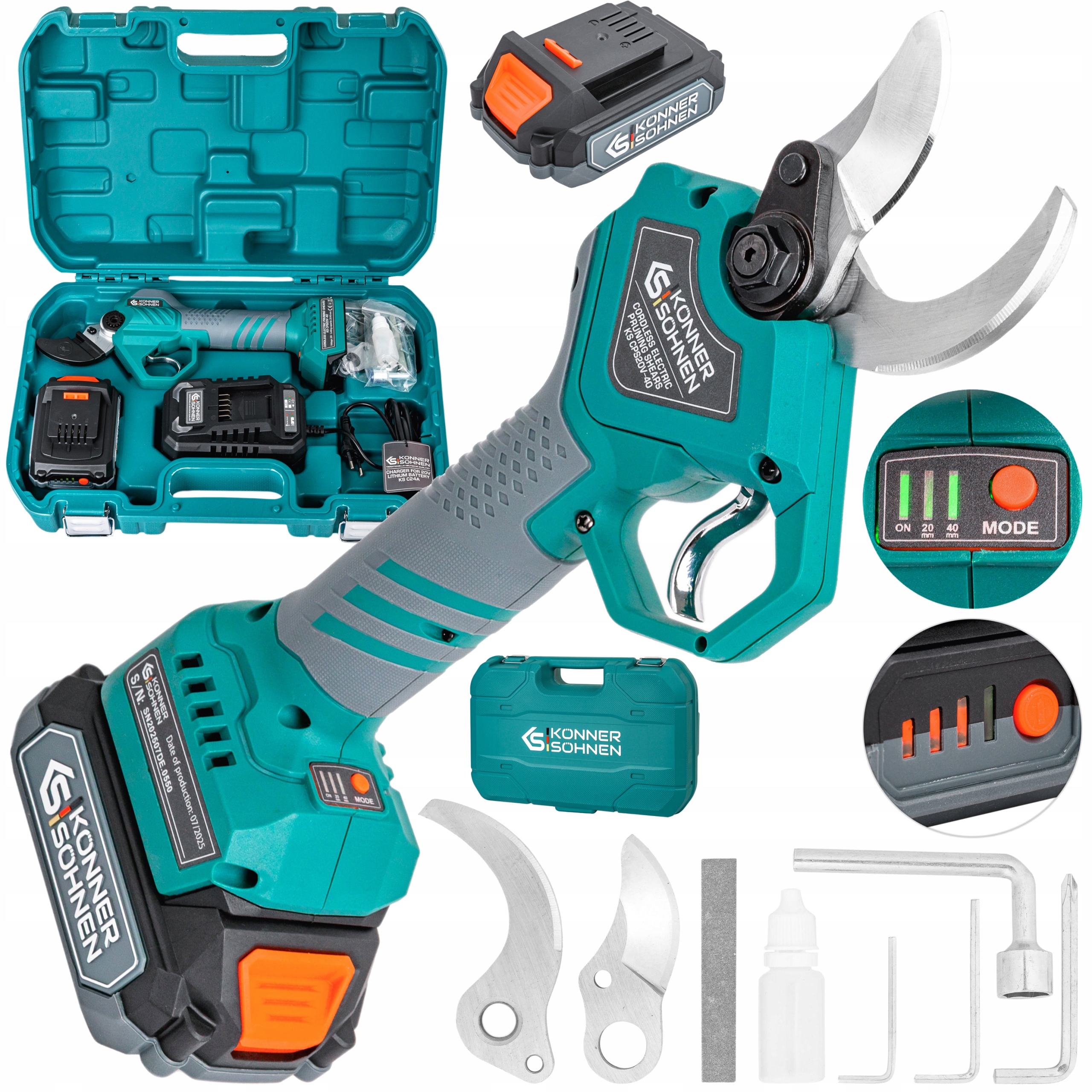 Sekator Akumulatorowy Kowadełkowy Nożyce Ogrodowe Elektryczne K&s 20-40mm