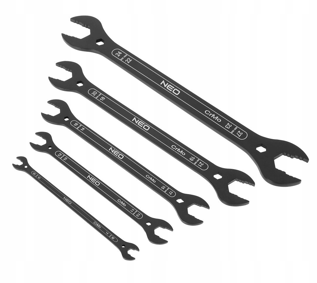 Klucze Płaskie Dwustronne Supercienkie 4 W 1 6-27MM Zestaw 5 Szt Neo 09-270