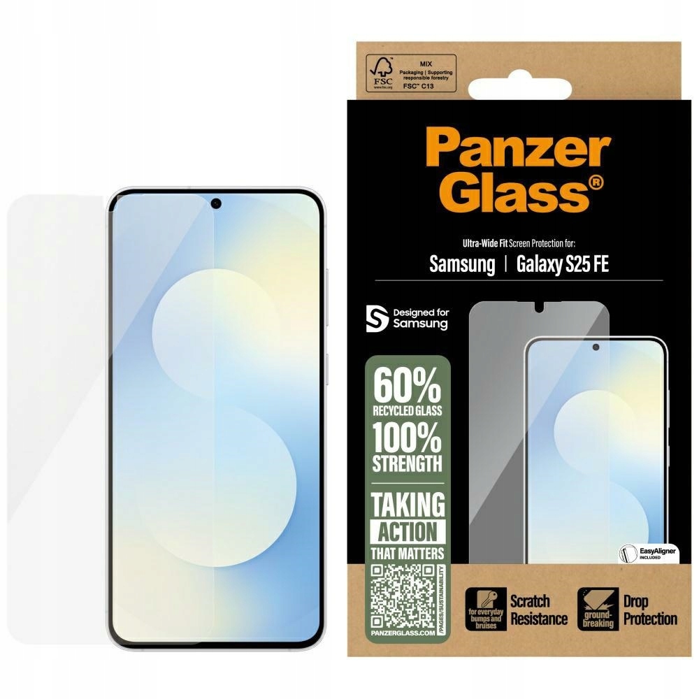 Tvrzené sklo PanzerGlass Ultra-Wide Fit pro Samsung Galaxy S25 Fe
