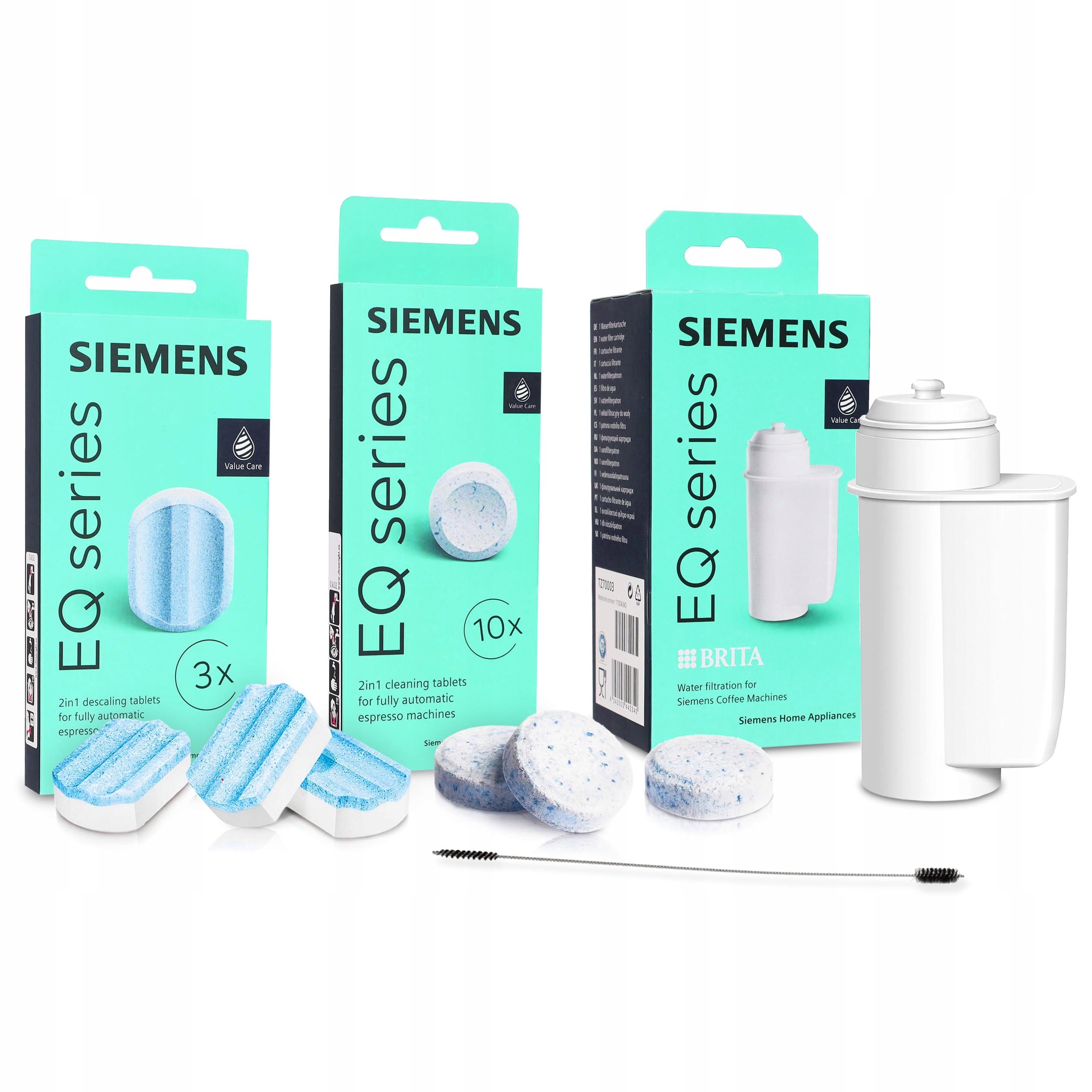 Siemens zestaw filtr tabletki czyszczące szczotka