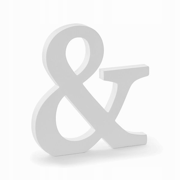Drewniana znak & biały 20cm inicjały na wesele