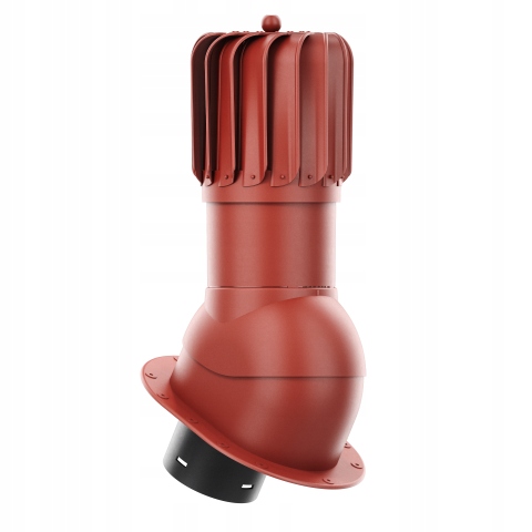 Větrací komín Otočný podlouhlý fi150 Ploché Pokrytí Červený 3009