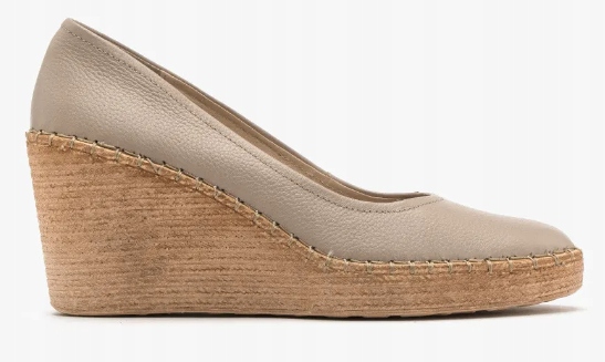 Ryłko 5Y200___ _5SN béžové lodičky s ozdobným šitím na platformě vel. 37