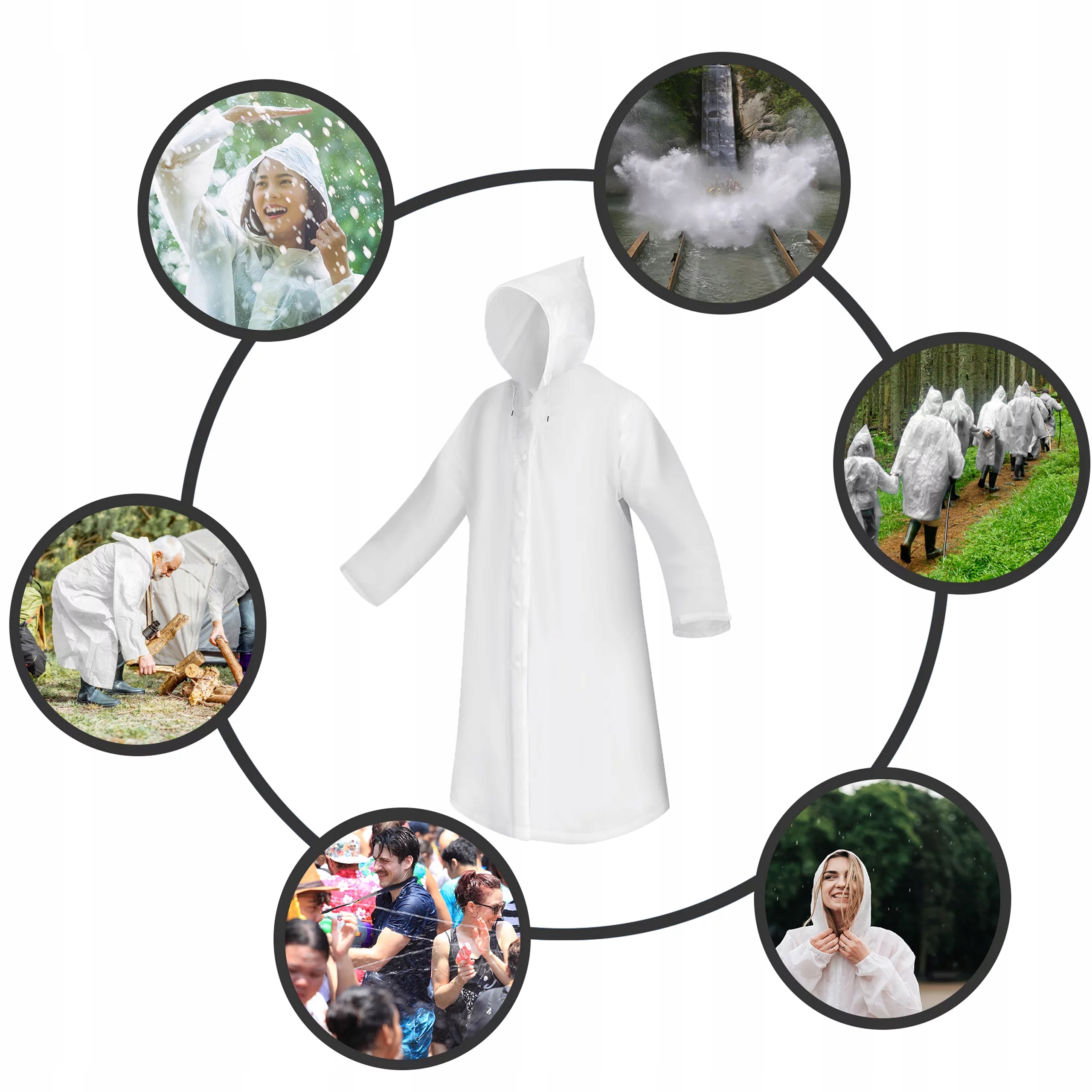 PONCZO PONCHO PELERYNA PRZECIWDESZCZOWA Z KAPTUREM NA ROWER UNIWERSALNE Płeć produkt uniseks