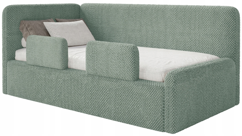 Postel pro mláděž 90x200 cm Fanklo zábradlí šalvějová plyš levá