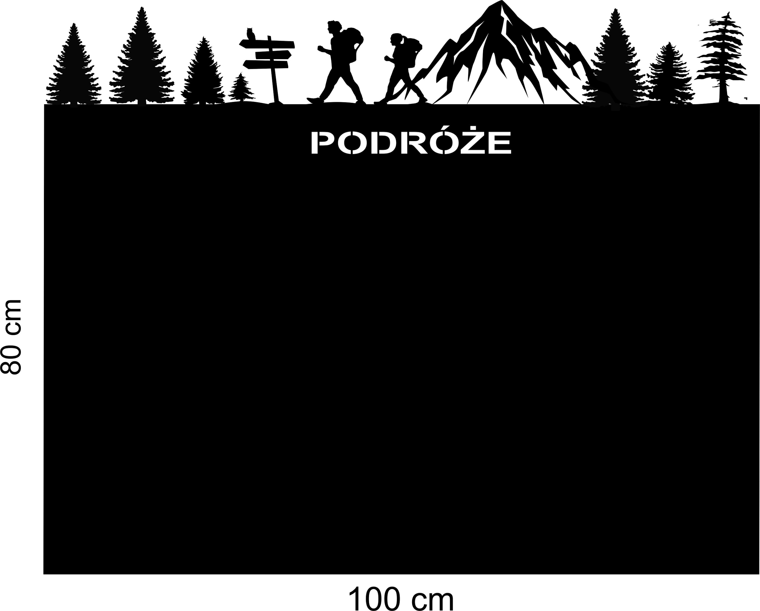 Na magnety Tabuľa kovová plechová Cestovanie putujúci stromy hory 100x80 cm