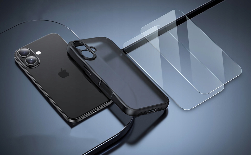 Etui do iPHONE 16 + 2x SZKŁO WZMACNIANE do MagSafe PREMIUM CASE MATOWE 360° Kod producenta MATTE_2 szkła_ip16