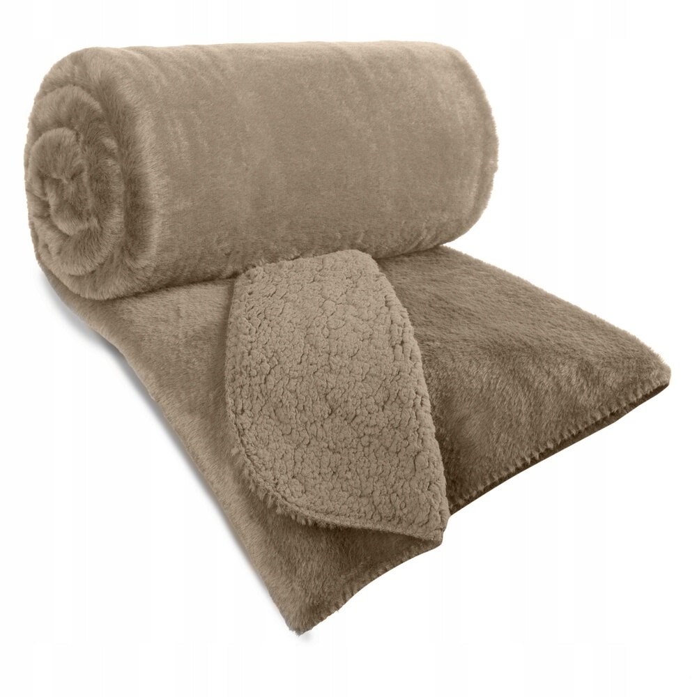 Dekorativní přehoz Nina 220x240 béžový kožešinový a nadýchaný