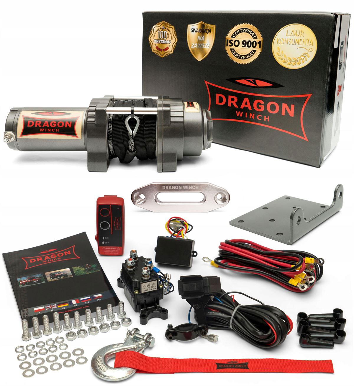 1,6T Elektrický Naviják 12V Syntetické Lano Naviják quad atv čtyřkolka I