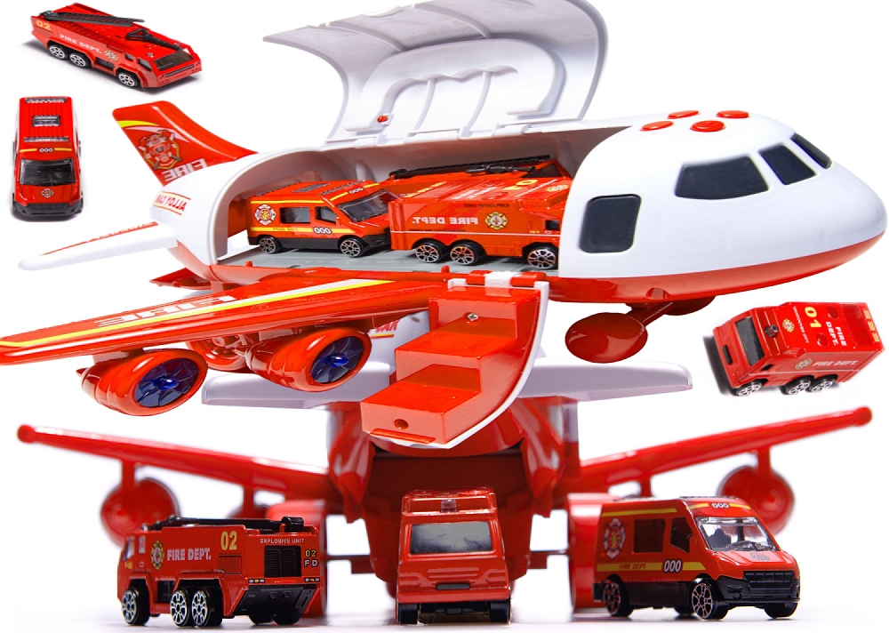 SAMOLOT GARAŻ parking 2w1 STRAŻ POŻARNA samochód