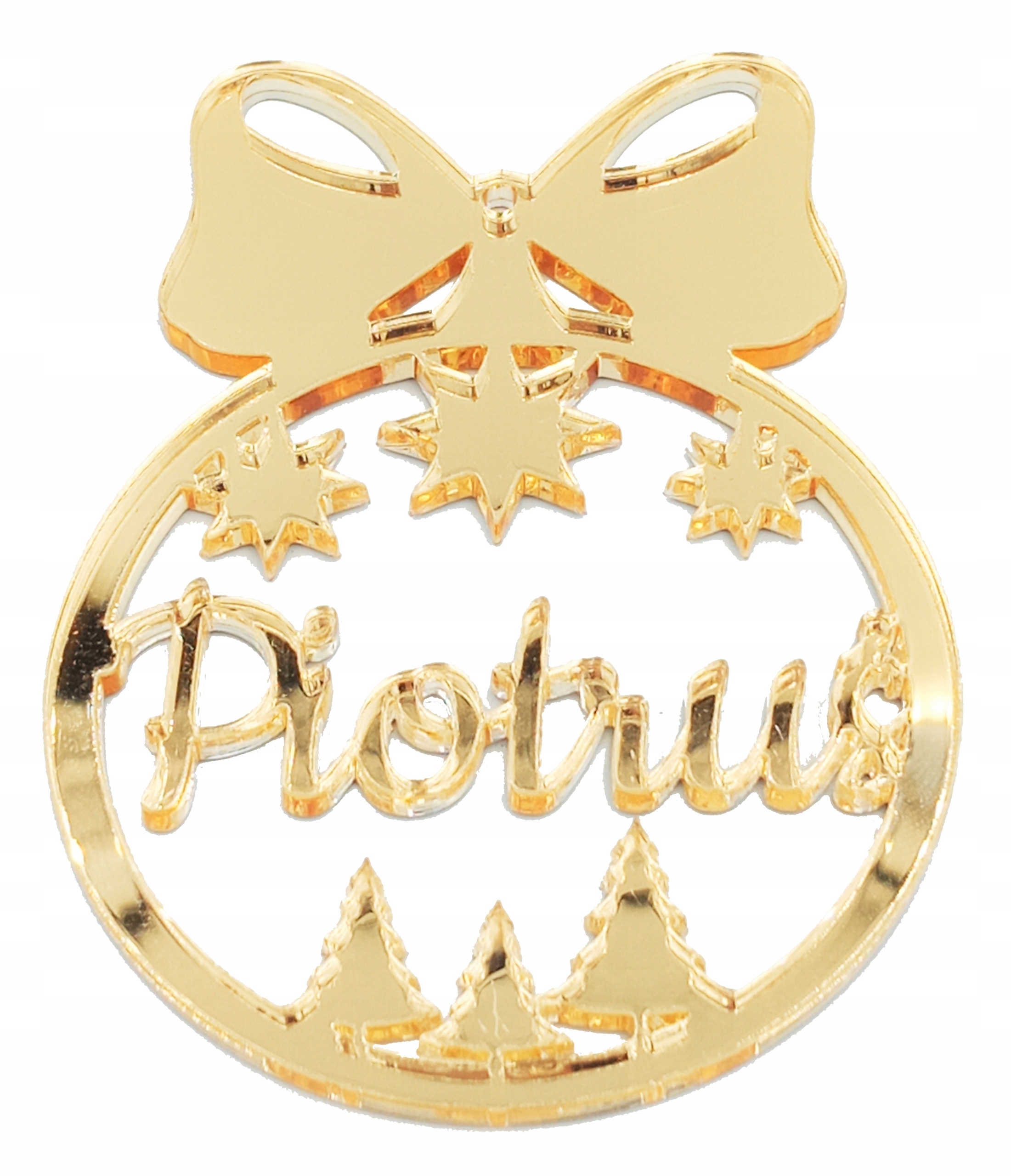 

Bombka Złote Lustro Z Imieniem Na Choinkę 10 CM