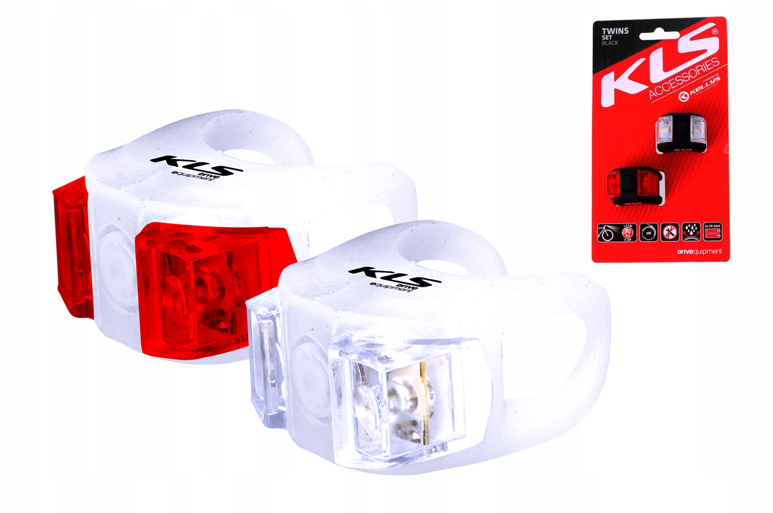ZESTAW OŚWIETLENIA NA ROWER KELLYS KLS TWINS WHITE