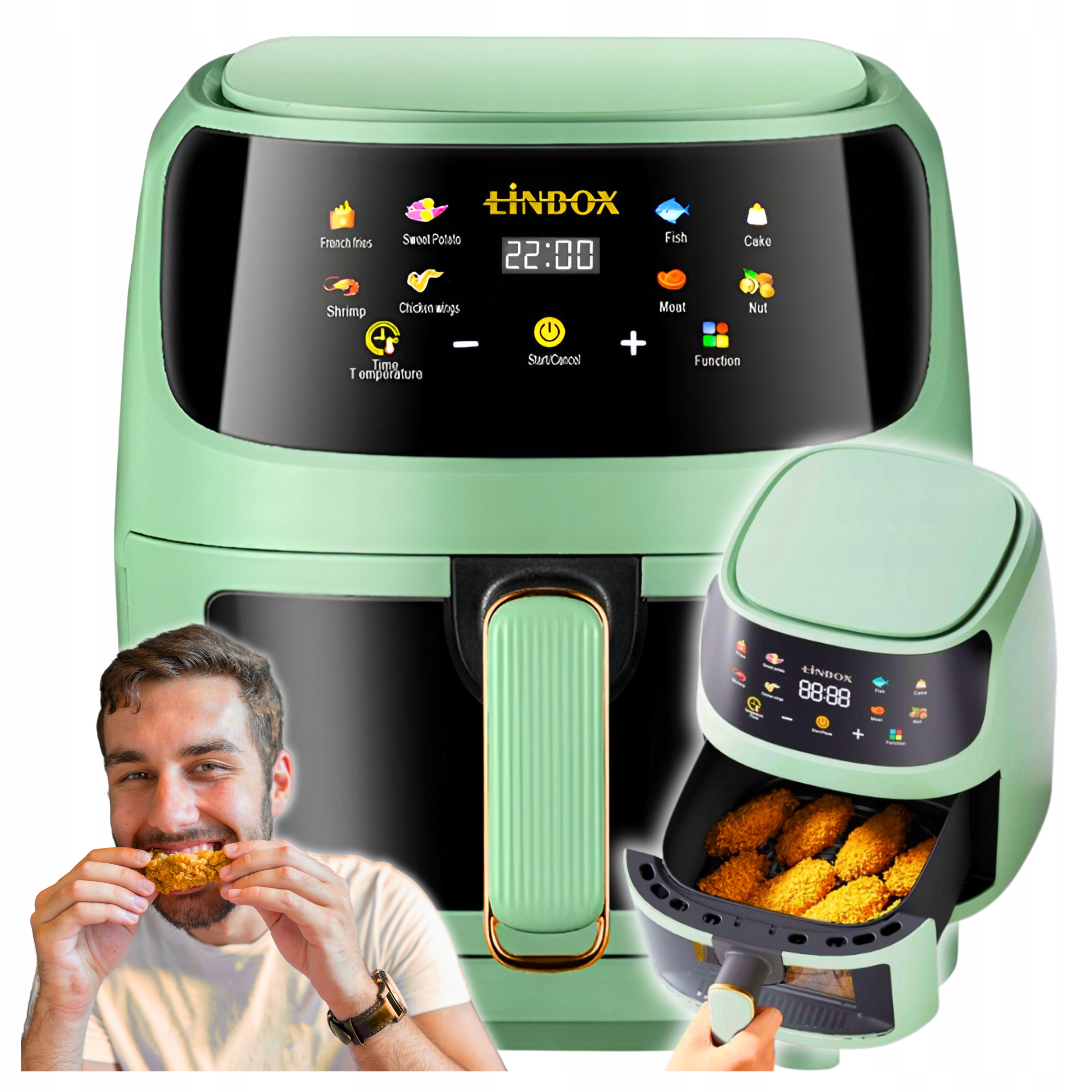 Bezkyslíková fritéza Air Fryer 5L 1400W 8 programov Dotykový panel