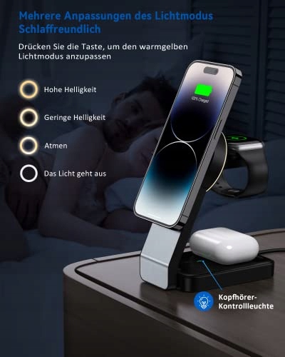 MAGSAFE Składana Ładowarka Bezprzewodowa iPhone Apple Watch AirPods 3w1 — miniatura 6