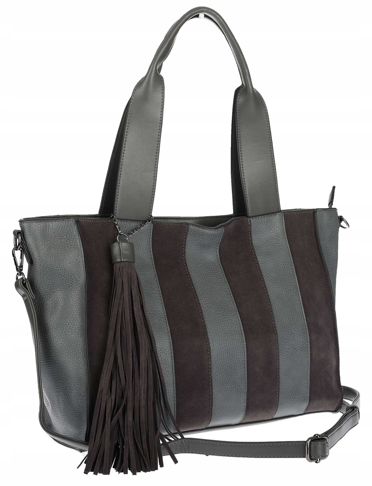 Dámská shopper kabelka A4 elegantní taška do práce italská značka MC427 Šedá