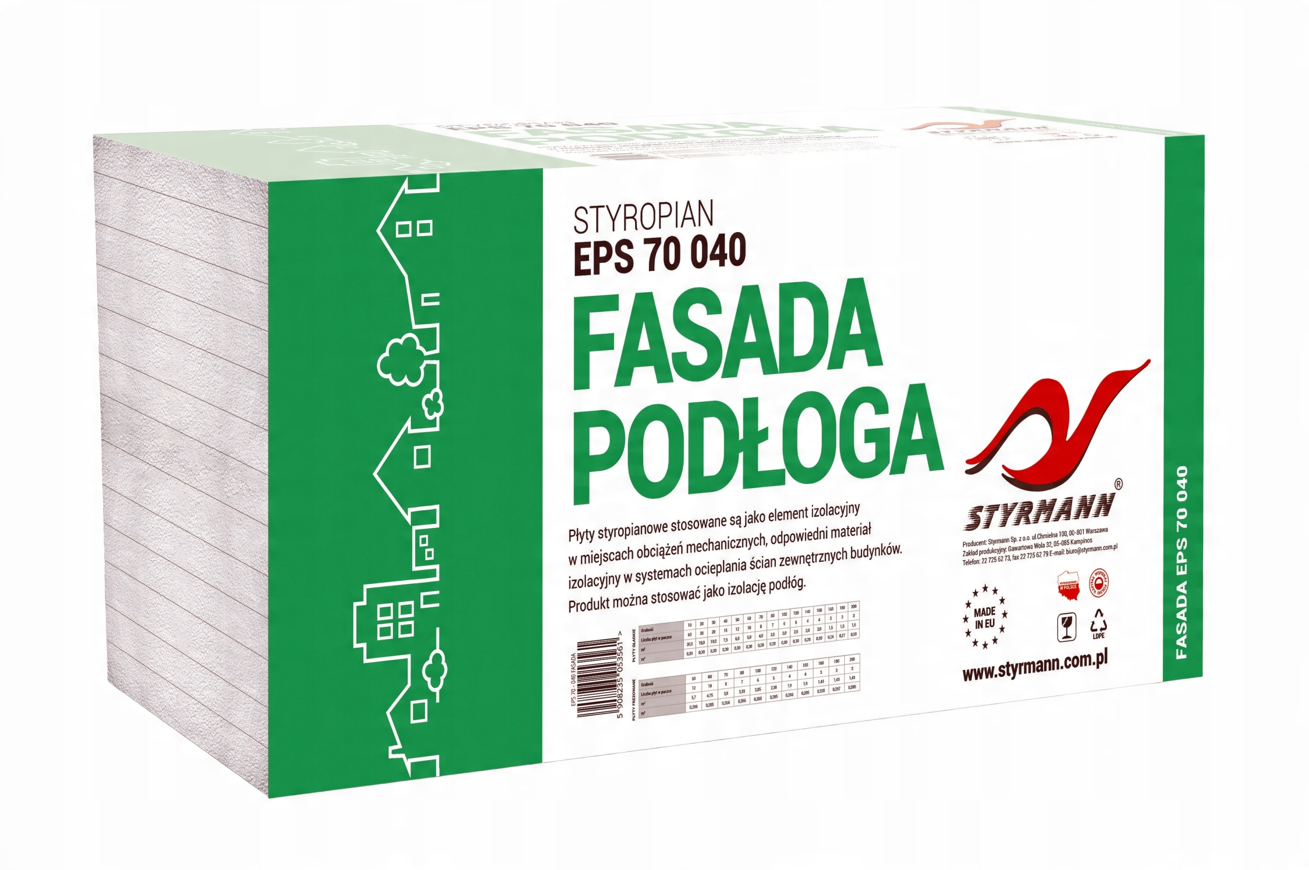 

Styropian Fasada Eps 70 040 / 16cm / paczka 1,5m2