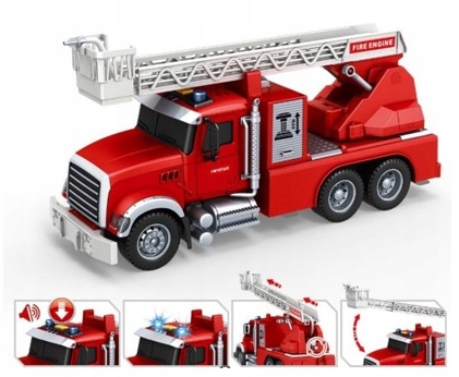 WÓZ STRAŻACKI STRAŻ POŻARNA ZE ŚWIATŁEM I DŹWIĘKIEM SAMOCHÓD DLA DZIECI Marka Pozostałe