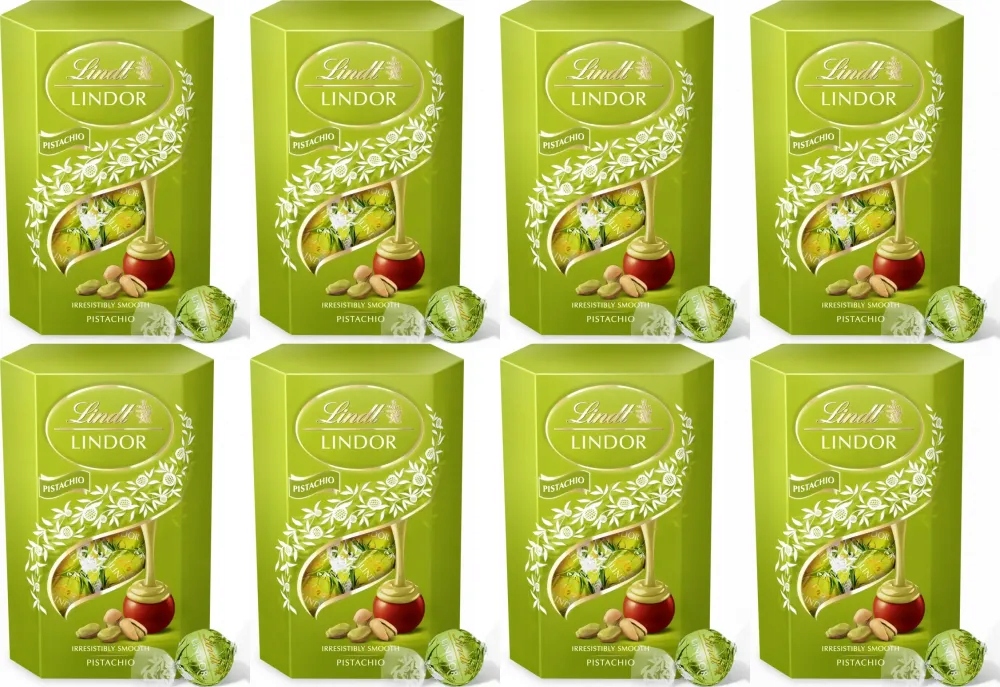 Lindt Lindor Praliny pistacjowe 200 g x8