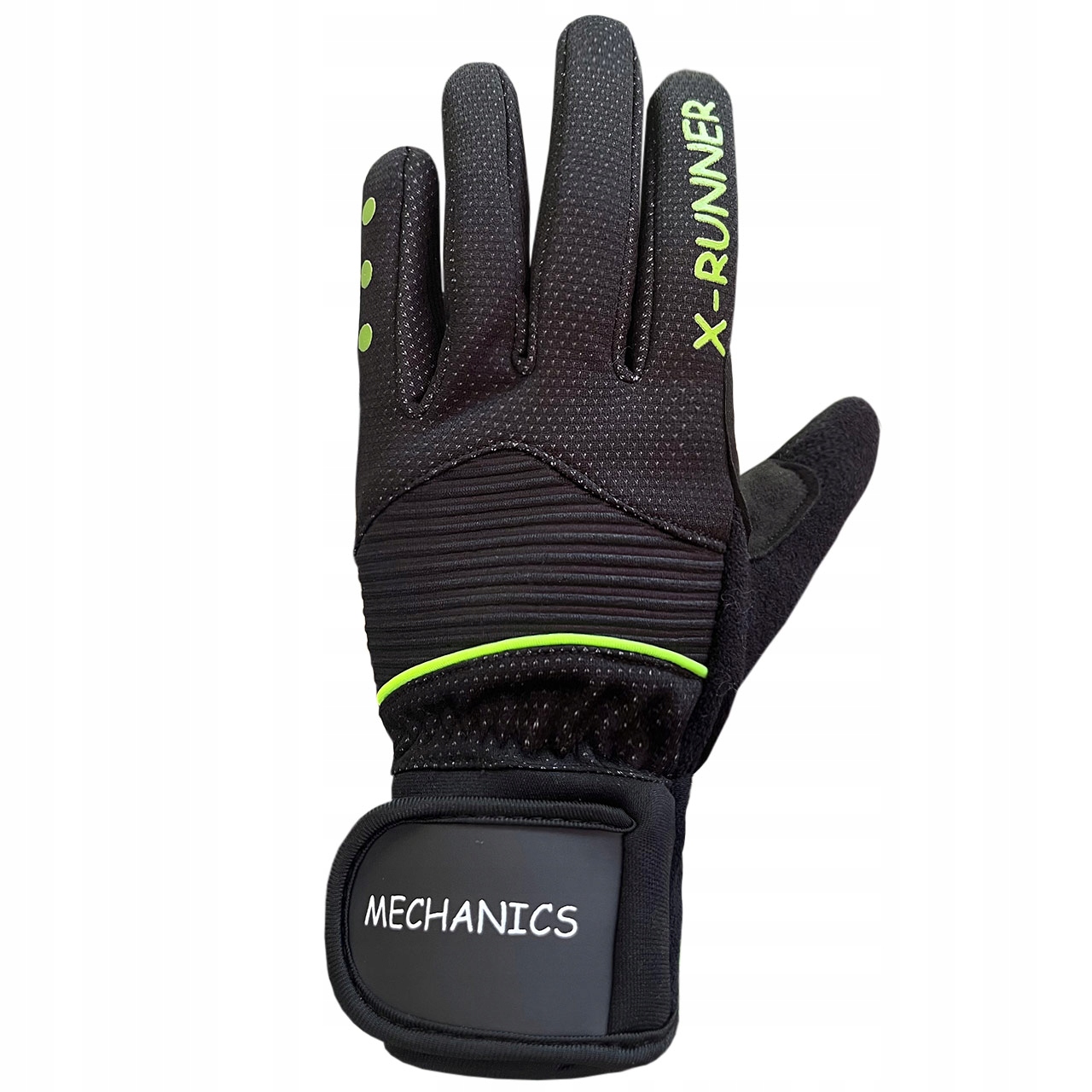 Rękawice sportowe Mechanics X-Runner czarno-zielone AI-01-207 rozmiar: S