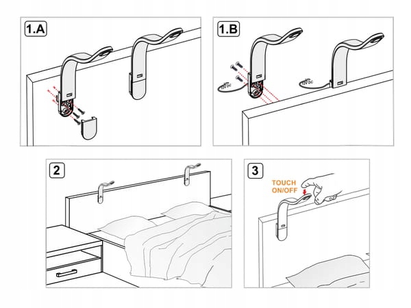 Kinkiet lampka LED 12V do przyczepy kempingowej kampera elastyczna czarna Marka Furnika