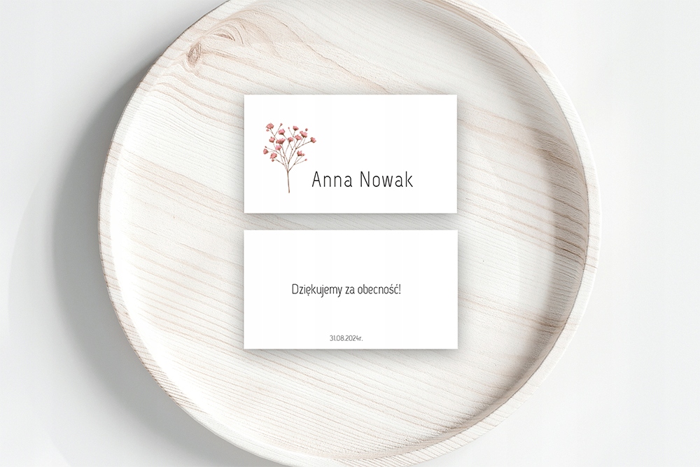 Winietki ślubne minimalistyczne kwiaty eleganckie 10 szt. Kod producenta W01