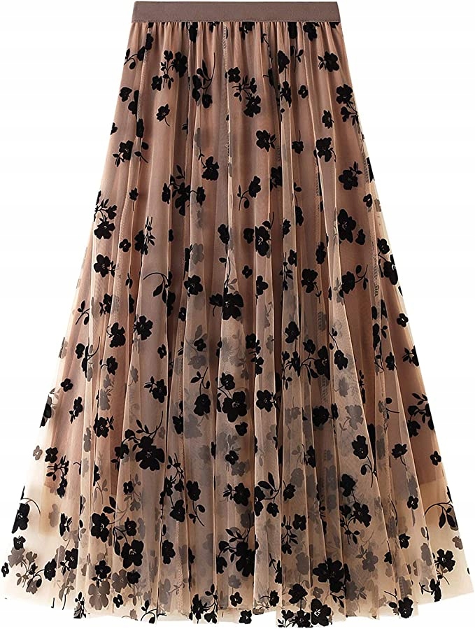 DŁUGA PLISOWANA SPÓDNICA DAMSKI Z SIATECZKI Płeć kobieta