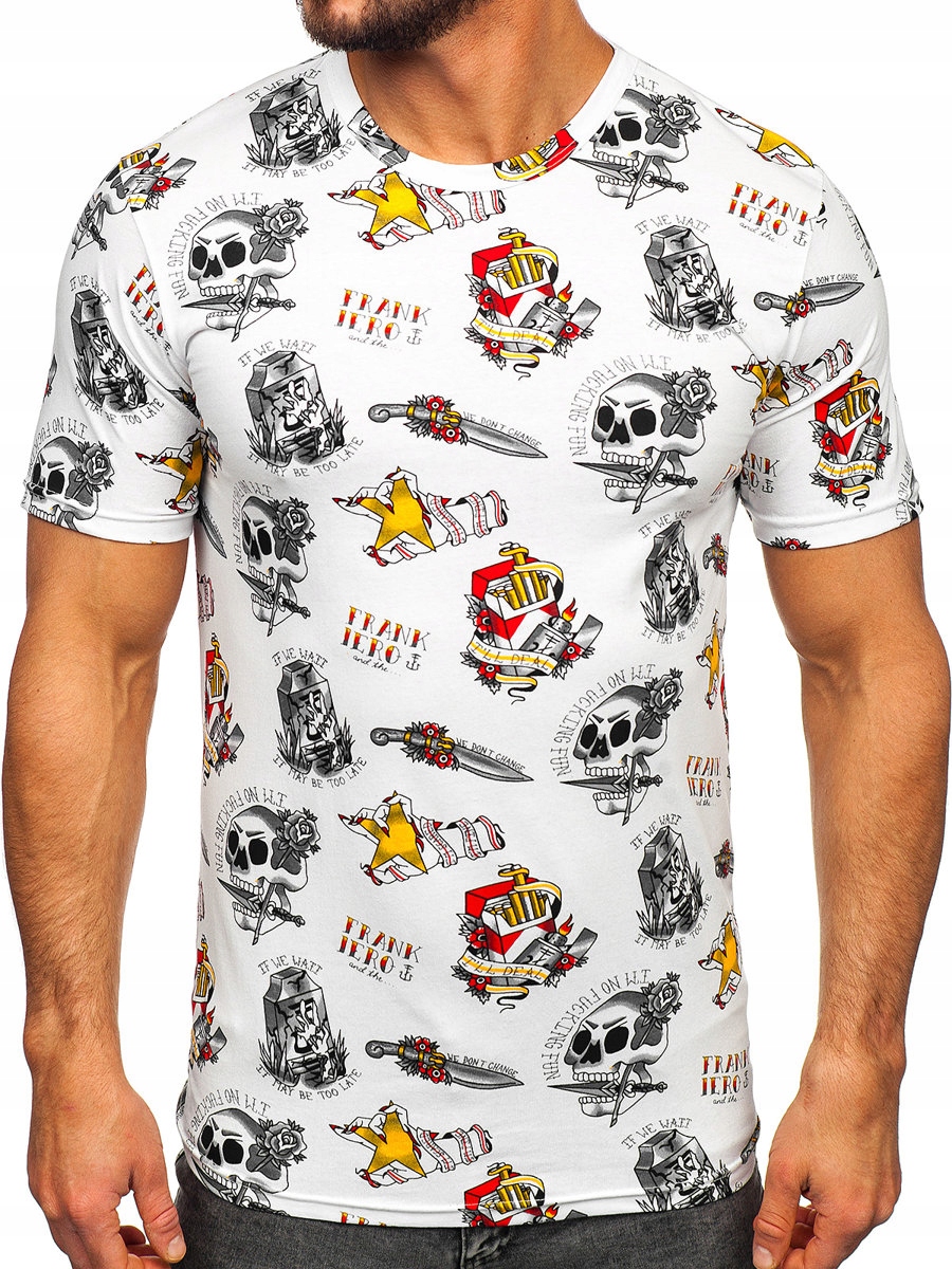 

T-shirt Koszulka Męska Biała 14963 Rozmiar_l