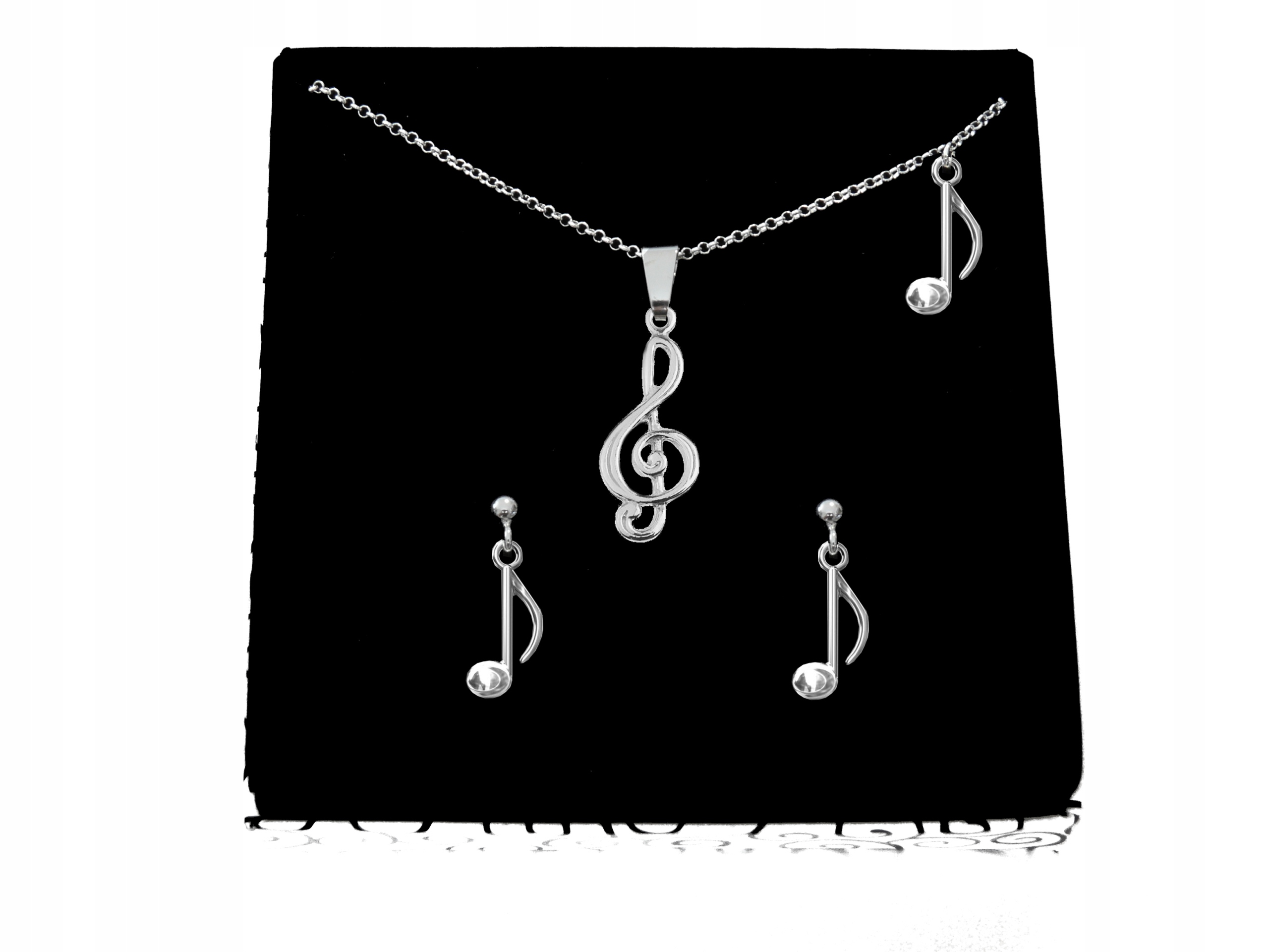 

Komplet Nuta Nutka Klucz Wiolinowy srebro 925