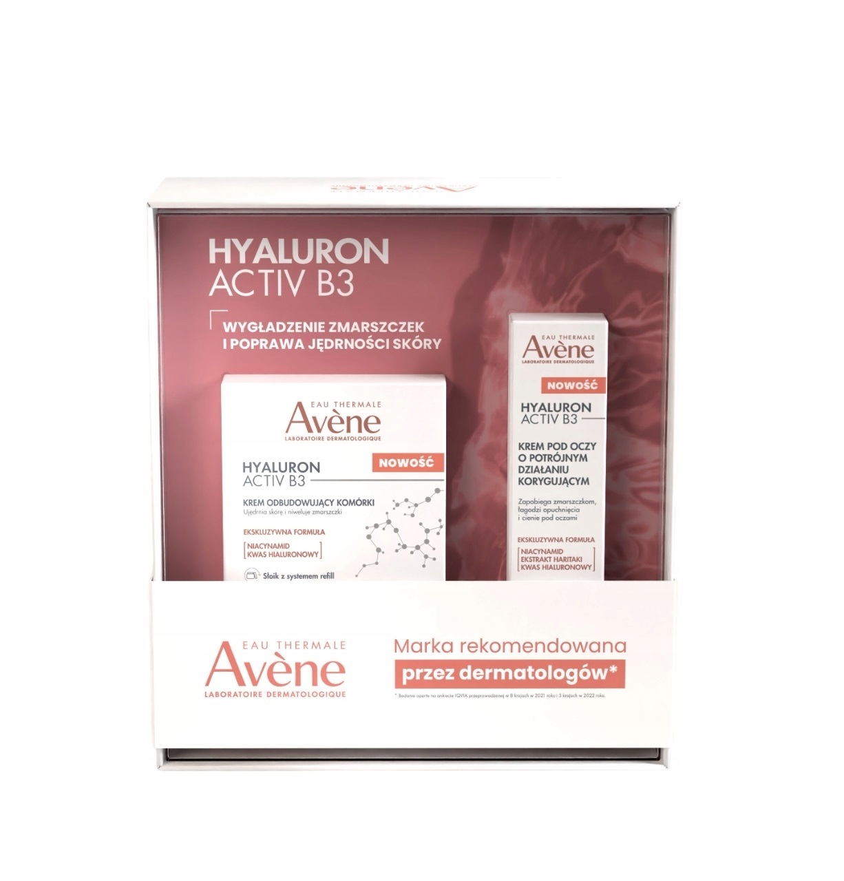 Avene Hyaluron Active B3 Zestaw Krem odbudowujący 50ml Krem p/oczy 15ml