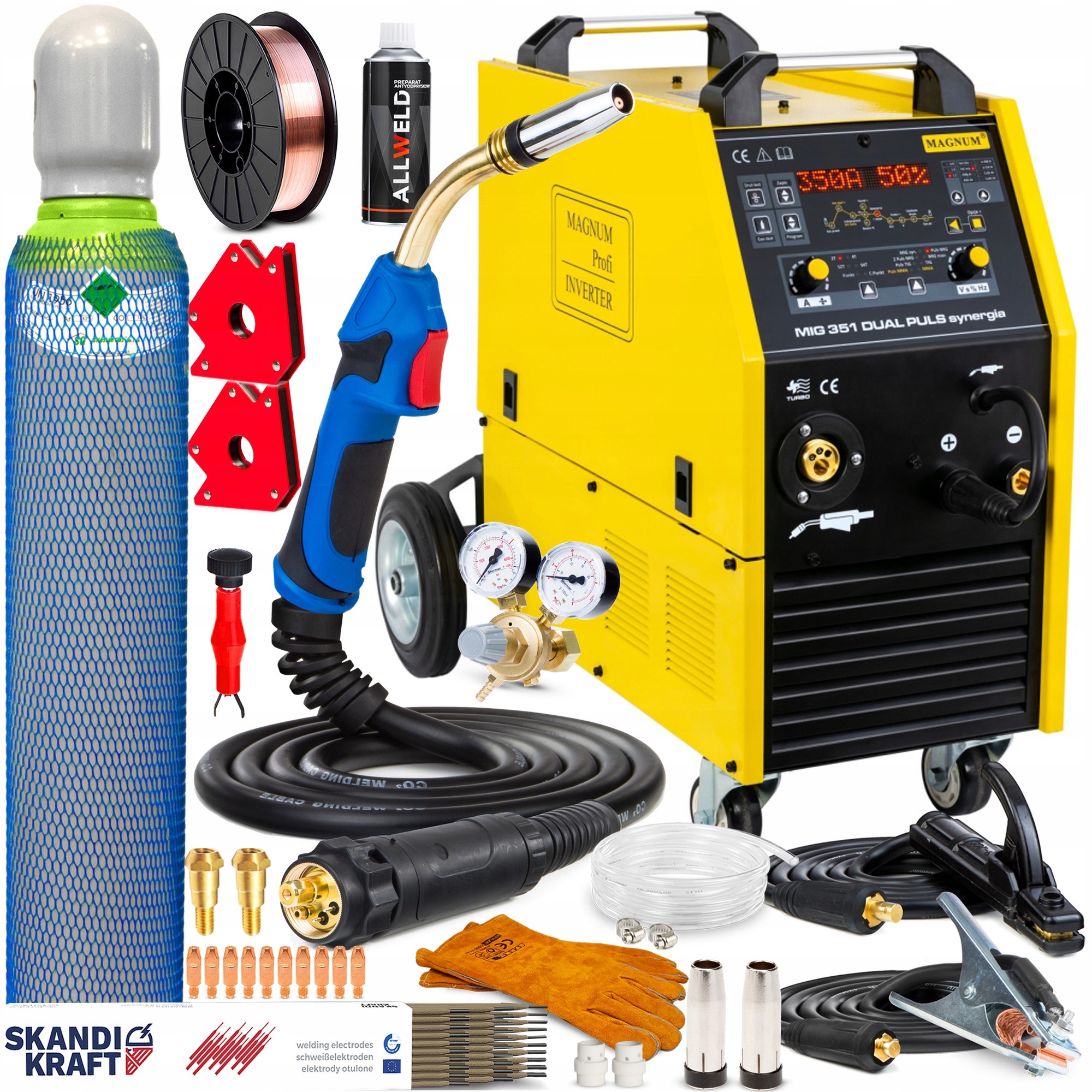 Poloautomatická Svařečka Magnum Mig 351 Dual Puls Synergie 3V1 Igbt