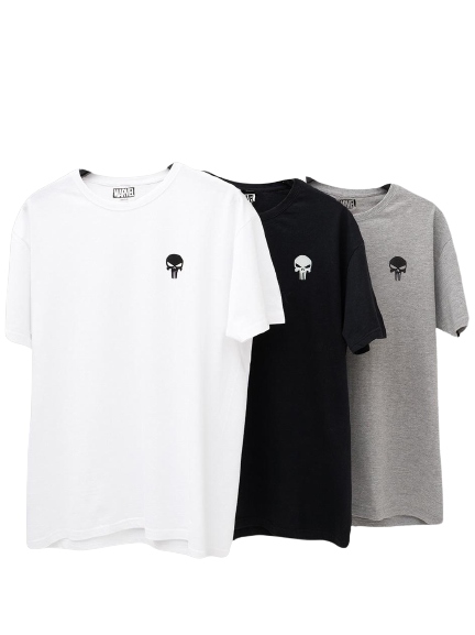 

Koszulka T-Shirt Punisher 3 szt. Marvel 3 Pak L