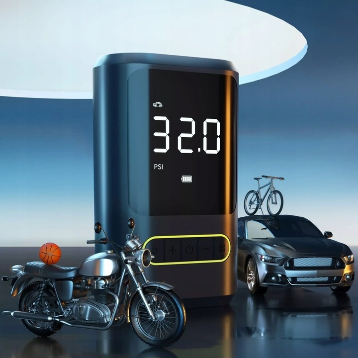 BEZPRZEWODOWA POMPKA ELEKTRYCZNA SAMOCHODOWA ROWEROWA KOMPRESOR PRZENOŚNA Kod producenta ATJ-8466