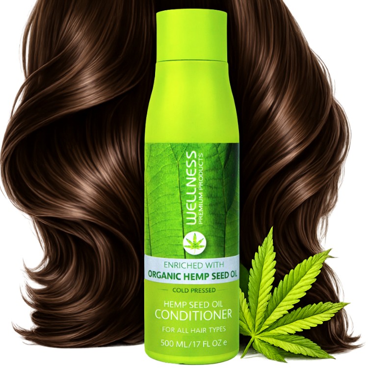 Prémiový Wellness Hydratační Kondicionér Na Vlasy Konopný Olej 500 ML