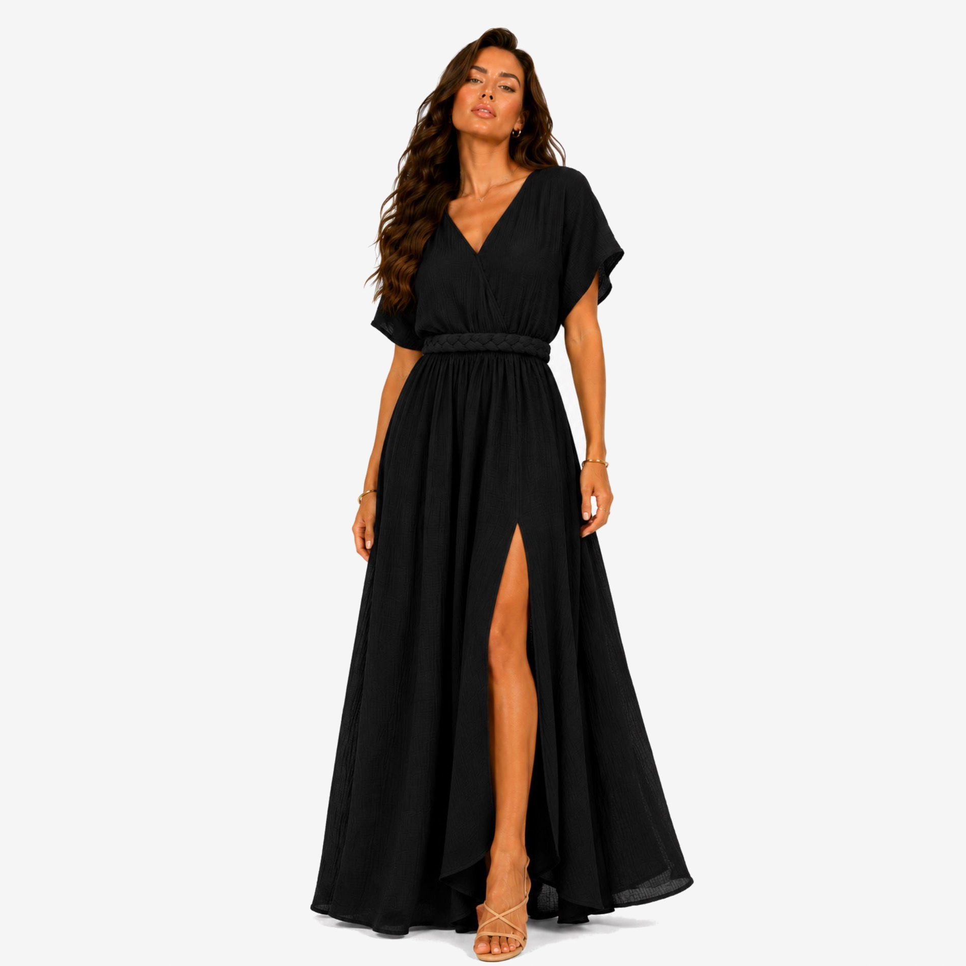 Černá mušelínová šaty Maxi Agatha Studio One Size