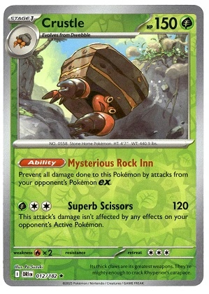 Karta Pokemon Tcg Crustle (012/182) Reverse Holo Destined Rivals