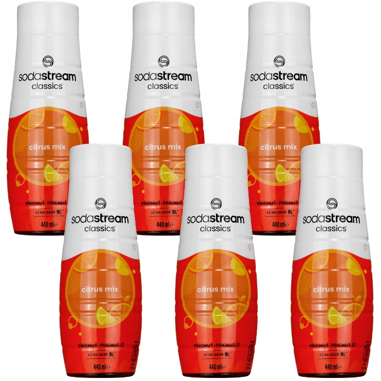 6 x Sirup Sodastream Citrus MIX Pomeranč Citron A Grapefruit Do Saturátoru