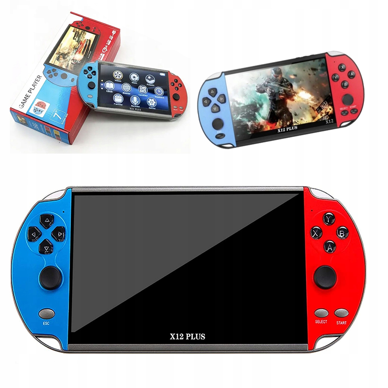 X12 Plus Przenośna Konsola Do Gier Z 1000 Grami 16 Gb 7CALI