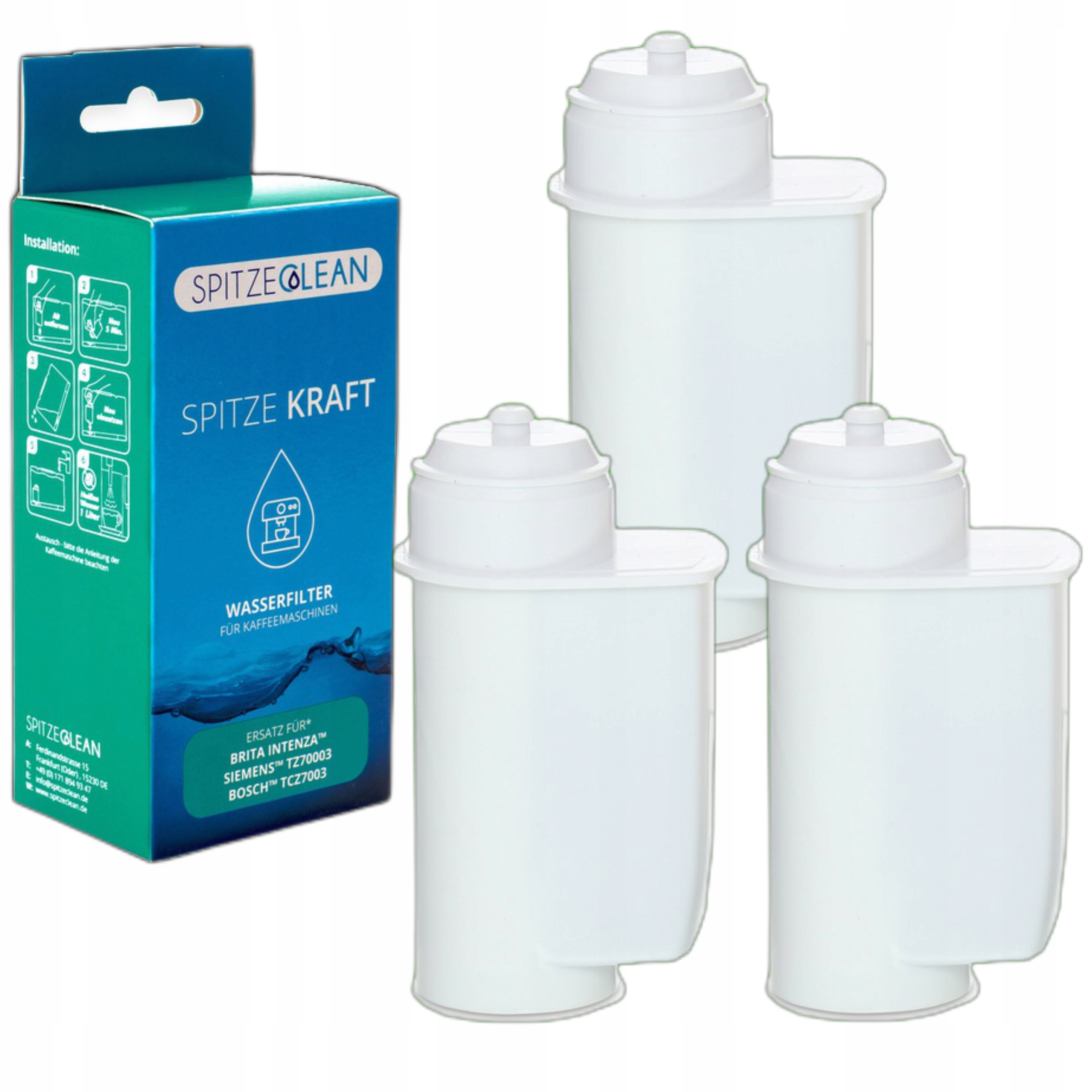 3x FILTR wody do Brita Intenza TZ70003 ZESTAW Marka Spitze Clean