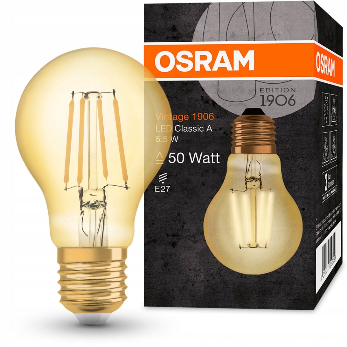 

Żarówka Led E27 Ozdobna 6,5W 2400K Osram Vintage