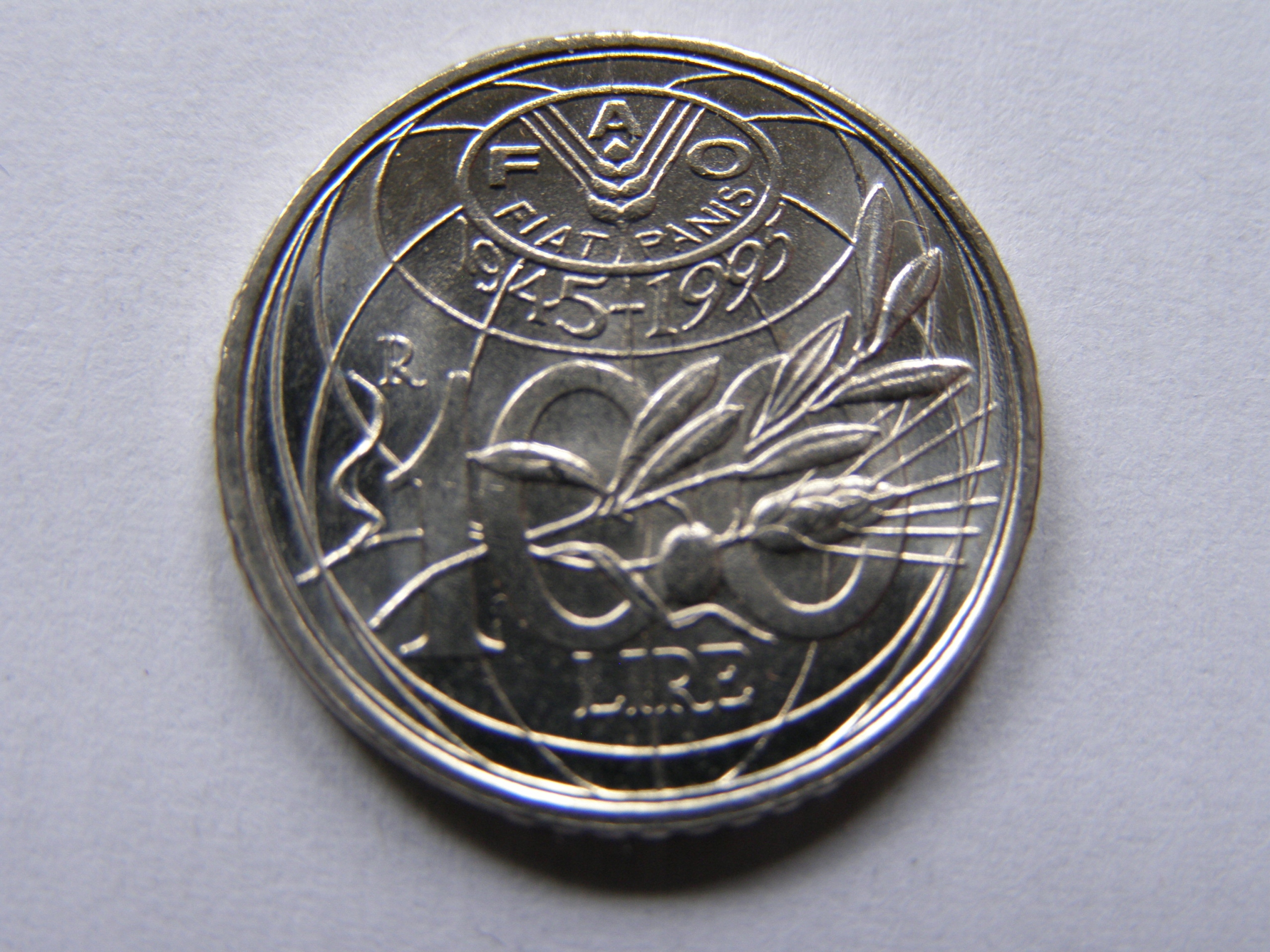 WŁOCHY ITALIA 100 LIRA 1995 ROK F.A.O. !!!!!! 1836