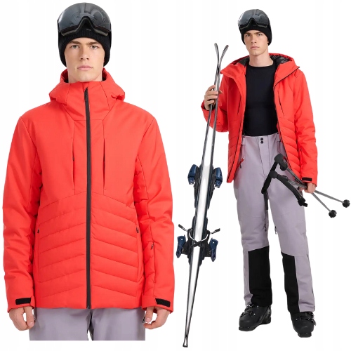 4F Kurtka Męska Zimowa Narciarska Z Membraną Na Narty W Góry Czerwona XL