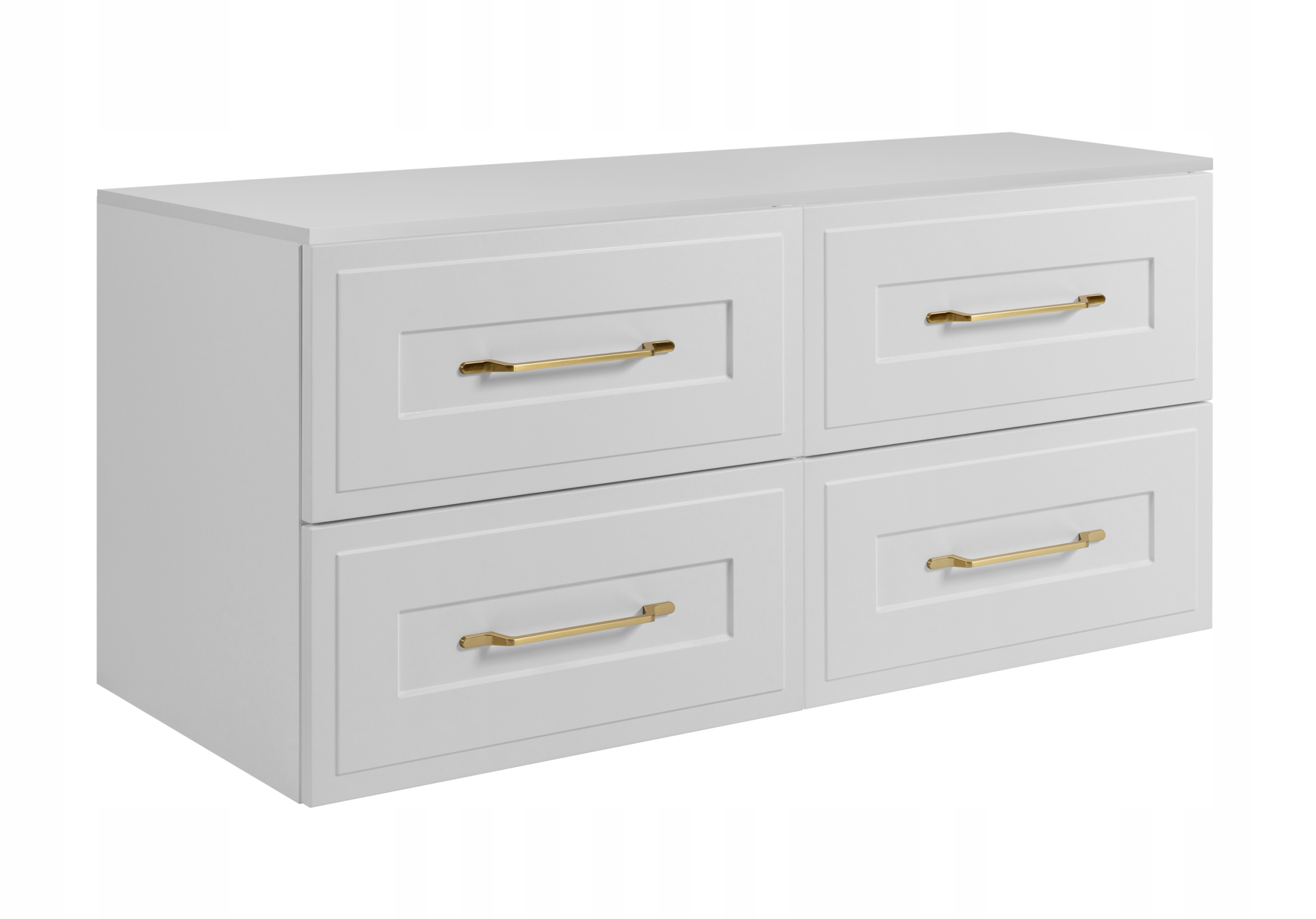 Koupelnová skříňka pod umyvadlo Závěsná bílá 160 cm Rámeček přední strana Mdf Blat