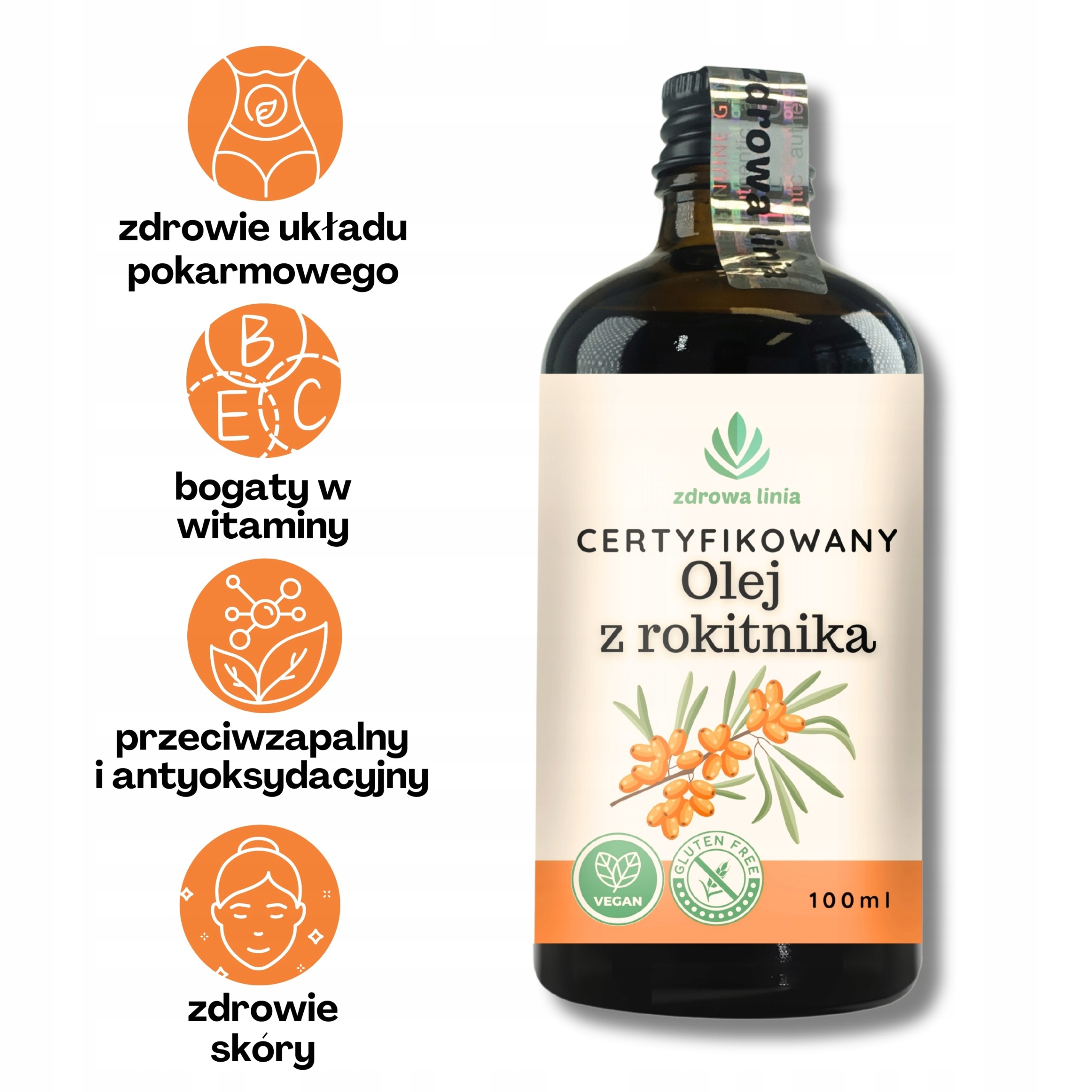 Levně Certifikovaný rakytníkový olej 100 % lisovaný za studena, odolnost vůči infekcím