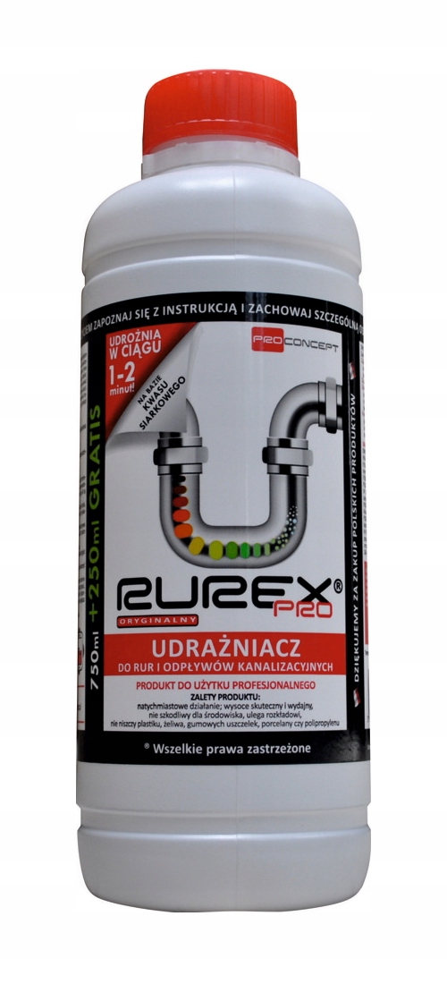 

Rurex Pro 1L Płyn udrażniacz do rur i odpływów