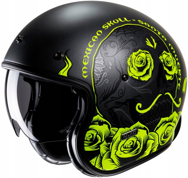 Hjc V31 Desto Black Yellow Motocyklová Prilba Otvorená Jet