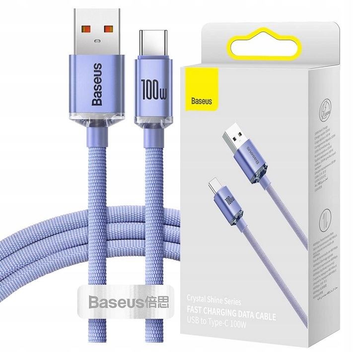 Kabel Baseus USB - USB typ C 1,2 m fioletowy